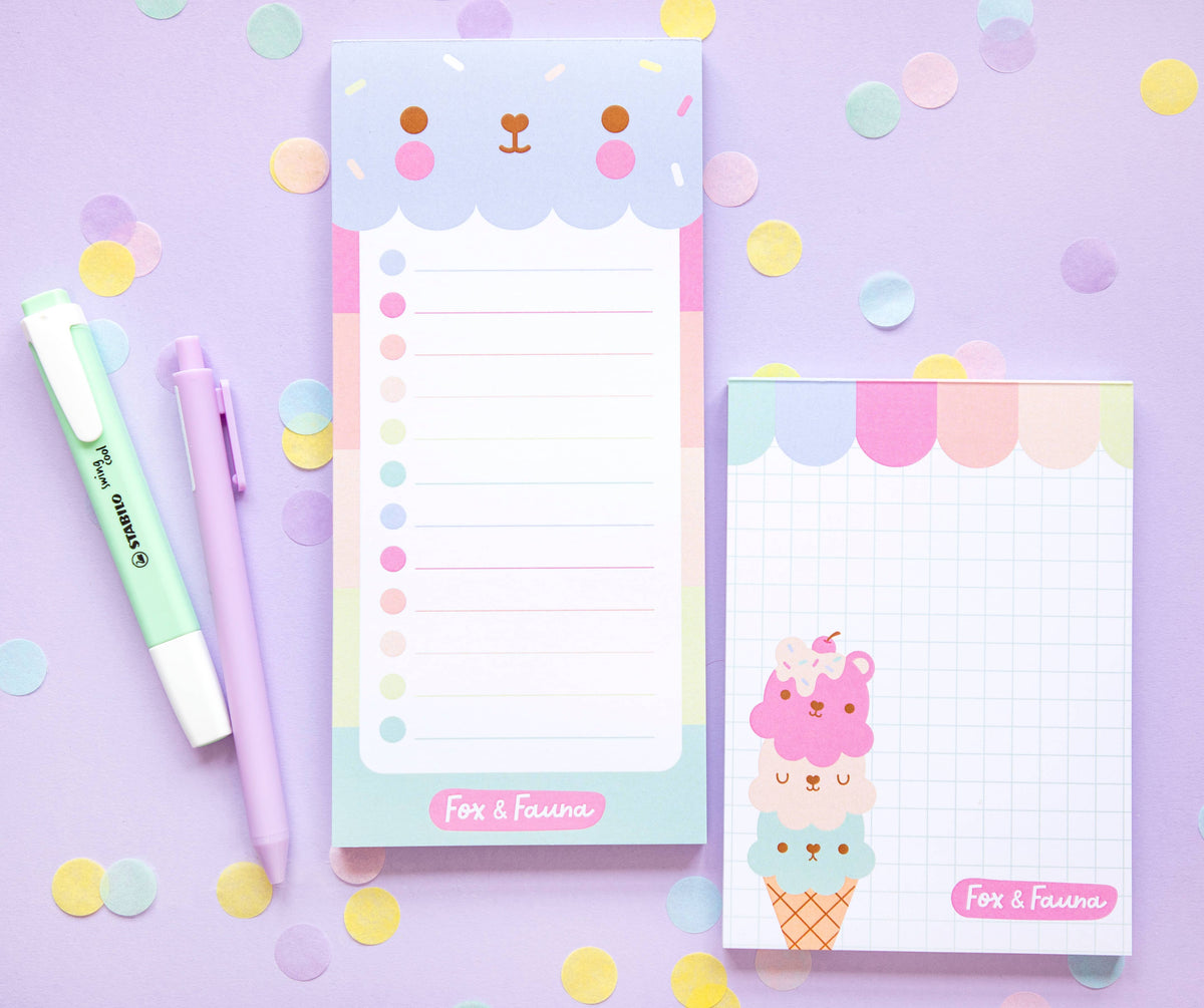 Ice Cream Dreams To do List Tall Notepad