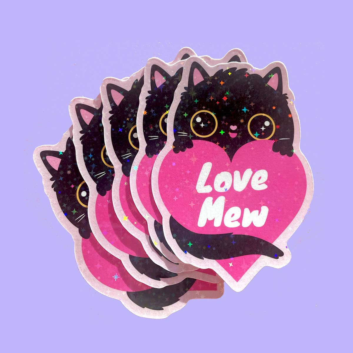 Love Mew Sparkly Sticker