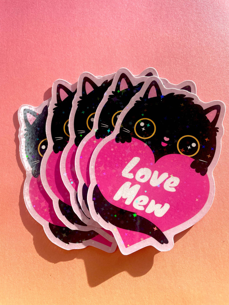 Love Mew Sparkly Sticker