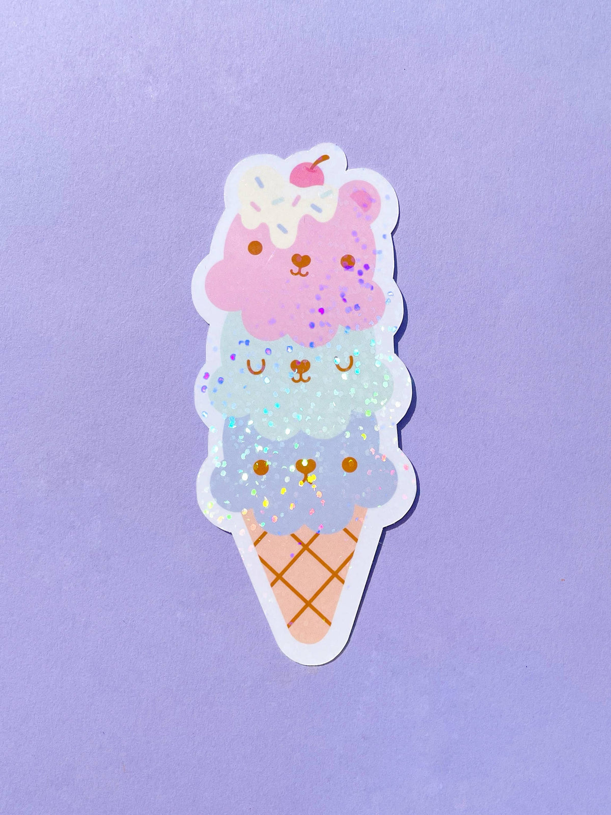 Kawaii Ice Cream Sparkle Sticker